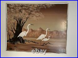 Stephen Kaye Large Heron Oil Painting Very Rare