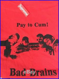 Supreme FW08 Bad Brains Pay to Cum! Tee, In Red Large Very Rare