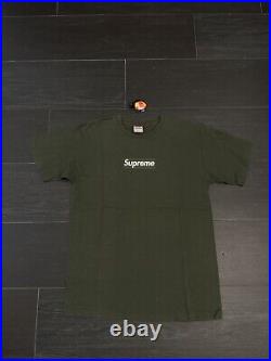 Supreme Forest Green Bold Font Box Logo Tee Size Large Very Rare