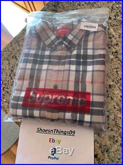 Supreme Tartan L/S Flannel Shirt Tan(Burberry) Colorway Large Very Rare