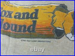 The fox and the hound disney Vtg 1980 Mens Promotional Shirt Size L very rare