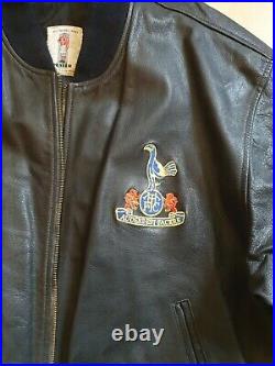 Tottenham Hotspur Very Rare Official Vintage Black Leather Jacket Size L