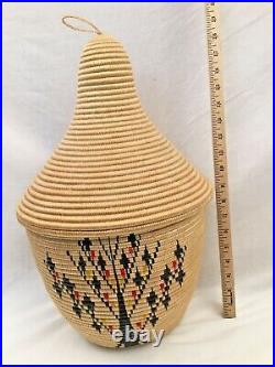Tutsi Basket Rwanda African Art, Extra Large 19 Tall, Very Rare Tree Design