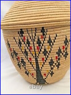 Tutsi Basket Rwanda African Art, Extra Large 19 Tall, Very Rare Tree Design