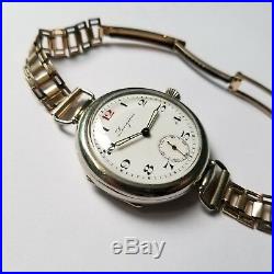 Ultra Rare Triple Signed Very Large Longines Military Trench Watch 37mm