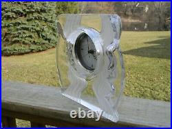 Unique And Very Rare Vintage Large And Heavy Daum Crystal Clock France
