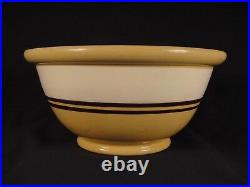 VERY RARE 1800s LARGE 11 JEFFORDS POTTERY WHITE & BLACK BAND BOWL YELLOW WARE
