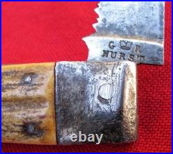 VERY RARE 1815-20's G CROWN R LARGE STAG PISTOL GRIP SPORTSMANS POCKET KNIFE