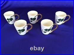 VERY RARE 5 Metlox Pottery California Ivy 3.5 LARGE COFFEE MUGS