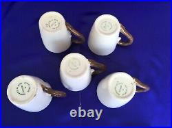 VERY RARE 5 Metlox Pottery California Ivy 3.5 LARGE COFFEE MUGS