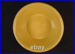 VERY RARE ANTIQUE AMERICAN 1800s LARGE MILK PAN BOWL with PAD FEET YELLOW WARE