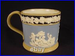 VERY RARE ANTIQUE mid-1800s LARGE RAISED RELIEF MUG YELLOW WARE