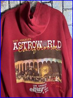 VERY RARE ASTROWORLD LA The Forum California Red Hoodie Size Large