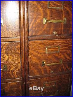 VERY RARE Antique Oak File Cabinet on Casters MACEY Co Large Piece 5 ft tall