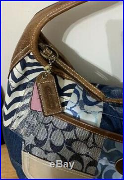 VERY RARE! Denim Patchwork Coach Hobo & Wallet! DISCONTINUED