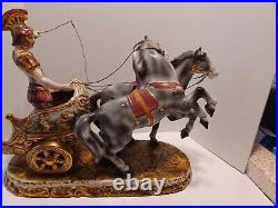 VERY RARE Extra Large Vintage Capodimonte ROMAN SOLDIER IN CHARIOT