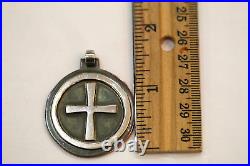 VERY RARE James Avery Large Circle 925 Cross On Copper 1973 Pendant 19.4 Gms
