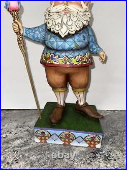 VERY RARE Jim Shore LARGE 19 GARDEN Elf GNOME With Blue Bird Staff