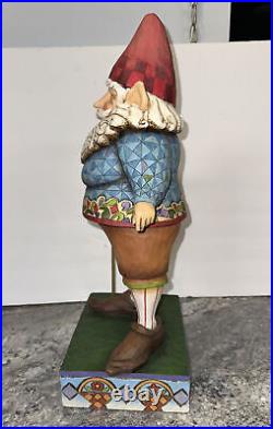 VERY RARE Jim Shore LARGE 19 GARDEN Elf GNOME With Blue Bird Staff