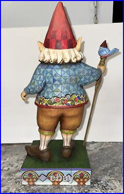 VERY RARE Jim Shore LARGE 19 GARDEN Elf GNOME With Blue Bird Staff