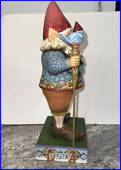 VERY RARE Jim Shore LARGE 19 GARDEN Elf GNOME With Blue Bird Staff