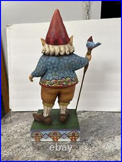 VERY RARE Jim Shore LARGE 19 GARDEN Elf GNOME With Blue Bird Staff