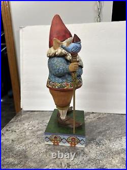 VERY RARE Jim Shore LARGE 19 GARDEN Elf GNOME With Blue Bird Staff