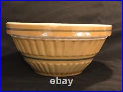 VERY RARE LARGE 12 INCH BLUE BANDED BOWL YELLOW WARE Antique Vintage