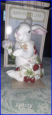 VERY RARE LARGE 13.5 Astor Lane Bunny Rabbit Easter Hand Painted Ceramic