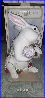 VERY RARE LARGE 13.5 Astor Lane Bunny Rabbit Easter Hand Painted Ceramic