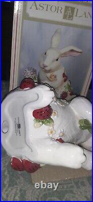 VERY RARE LARGE 13.5 Astor Lane Bunny Rabbit Easter Hand Painted Ceramic