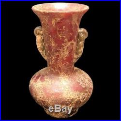 VERY RARE LARGE ANCIENT ROMAN RED GLASS VESSEL 1st Century A. D. (1)