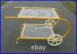 VERY RARE LARGE MEMPHIS STYLE BAR CART TROLLEY BY EMU ITALY 1980s YELLOW