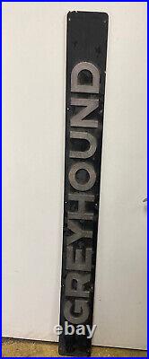 VERY RARE LARGE VINTAGE GREYHOUND BUS FRONT GRILL SIGN EMBLEM 68 x 7