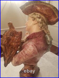 VERY RARE Large Antique Brothers Urbach Majolica, German, 19th C Figurine