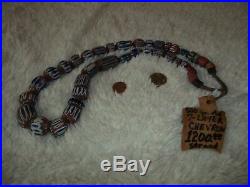 VERY RARE Large Antique Chevron Oval Trade Beads Murano 7 layer 1400's-1600's