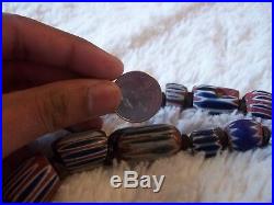VERY RARE Large Antique Chevron Oval Trade Beads Murano 7 layer 1400's-1600's