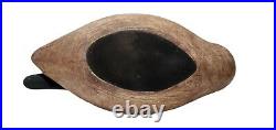 VERY RARE Large Preening carvedwood Goose Vtg Decoy W 17 x 11 tall Black Brown