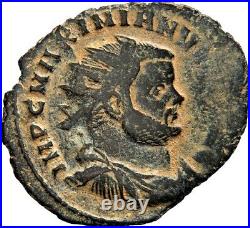 VERY RARE Large Radiate Maximianus CARTHAGE Wreath VOT XX FK Roman Coin withCOA