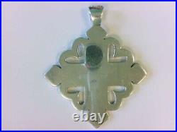 VERY RARE Large Retired James Avery Sterling 925 4 Open Hearts Cross Pendant