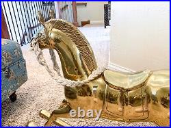 VERY RARE Large Vintage Antique Brass Kentucky Rocking Horse 32 X 23