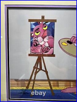 VERY RARE MGM Large THE PINK PANTHER Painter Picasso SeriCel Framed 24 X 21 83