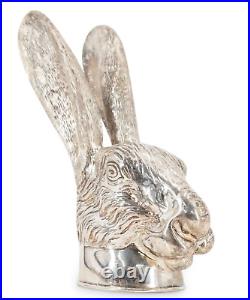 VERY RARE. Sterling Silver Large Stirrup Cup In The Form Of A Hare. English