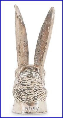 VERY RARE. Sterling Silver Large Stirrup Cup In The Form Of A Hare. English