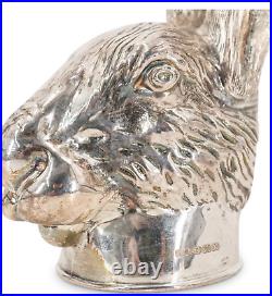 VERY RARE. Sterling Silver Large Stirrup Cup In The Form Of A Hare. English