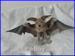 VERY RARE THE LARGE 17cm STEIFF ERIC THE BAT WITH ALL IDs SUPERB CONDITION