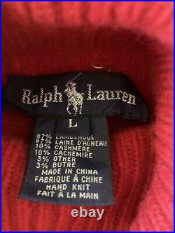 VERY RARE VINTAGE Ralph Lauren Skiing Polo Bear Turtleneck! Size LARGE