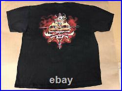 VERY RARE Vintage 1990s Iron Maiden Eddie & Hell All Over Print T-shirt Size L
