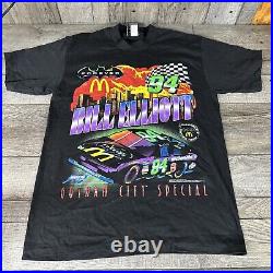 VERY RARE Vintage 1995 Bill Elliott AOP Batman X McDonald's NASCAR Shirt Size L