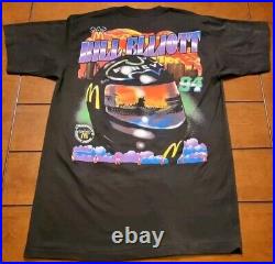 VERY RARE Vintage 1995 Bill Elliott AOP Batman X McDonald's NASCAR Shirt Size L